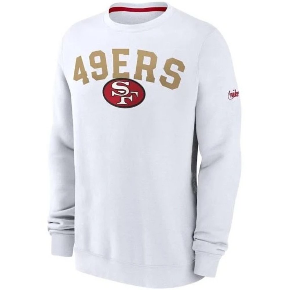 Nike San Francisco 49ers Rewind Crewneck Sweatshirt (Small) in White